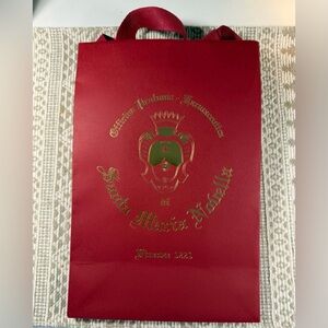 Santa Maria Novella Red And Gold Gift  Medium Reusable Paper Bag Size 10.5x7x4